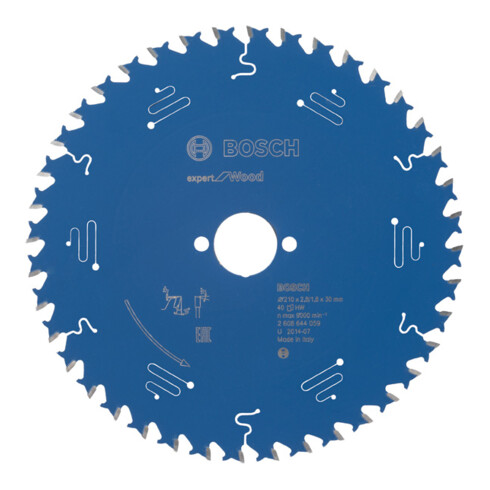 Lame de scie circulaire Bosch Expert pour bois 210 x 30 x 2,8 mm 40