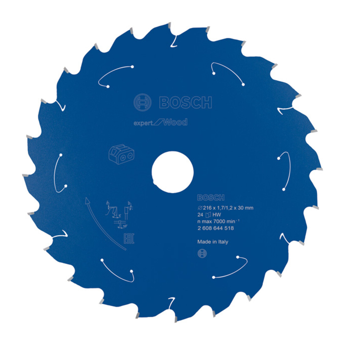 Lame de scie circulaire Bosch Expert pour bois 216 x 1,7/1,2 x 30 24 dents