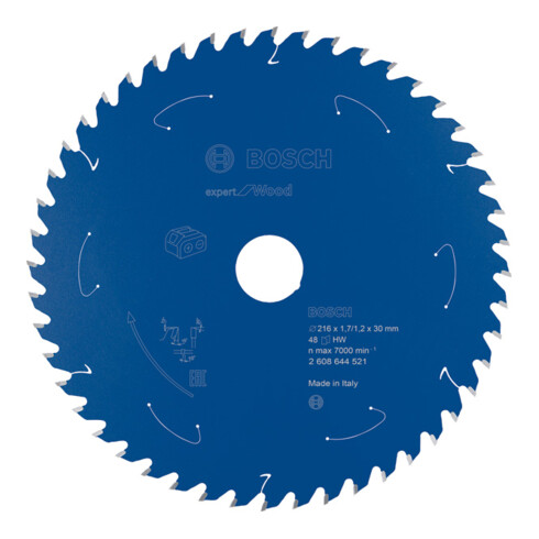 Lame de scie circulaire Bosch Expert pour bois 216 x 1,7/1,2 x 30 48 dents