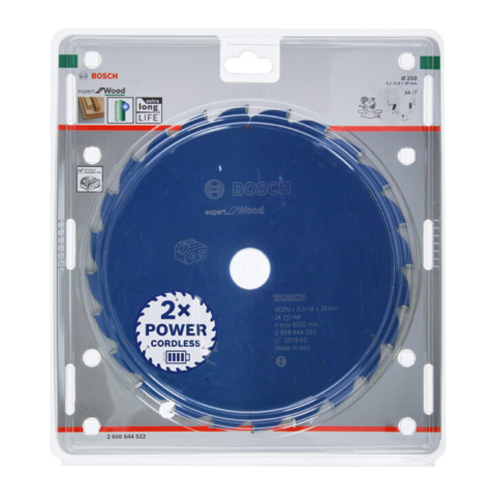 Lame de scie circulaire Bosch Expert pour bois 250 x 2,1/1,6 x 30 24 dents
