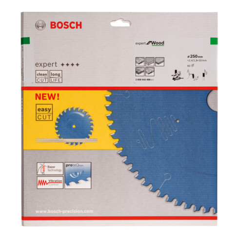 Lame de scie circulaire Bosch Expert pour bois 250 x 30 x 2,4 mm 60