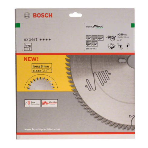 Lame de scie circulaire Bosch Expert pour bois 250 x 30 x 3,2 mm 80
