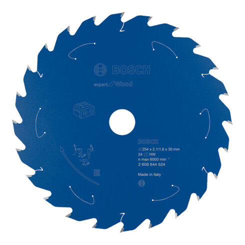 Lame de scie circulaire Bosch Expert pour bois 254 x 2,1/1,6 x 30 24 dents
