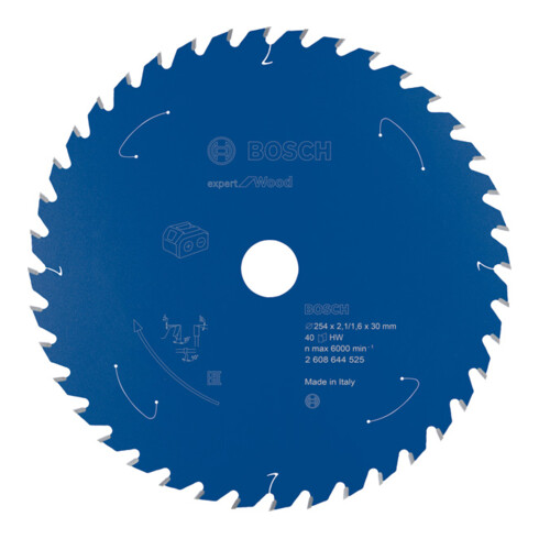 Lame de scie circulaire Bosch Expert pour bois 254 x 2,1/1,6 x 30 40 dents