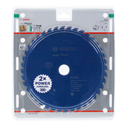 Lame de scie circulaire Bosch Expert pour bois 254 x 2,1/1,6 x 30 40 dents