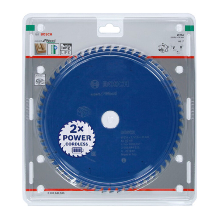 Lame de scie circulaire Bosch Expert pour bois 254 x 2,1/1,6 x 30 60 dents