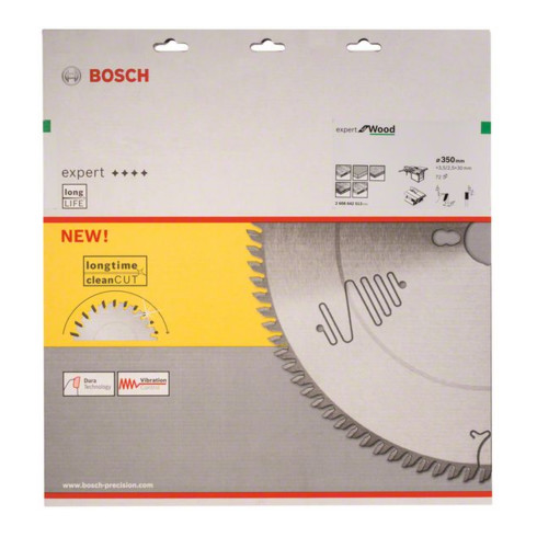 Lame de scie circulaire Bosch Expert pour bois 350 x 30 x 3,5 mm 72