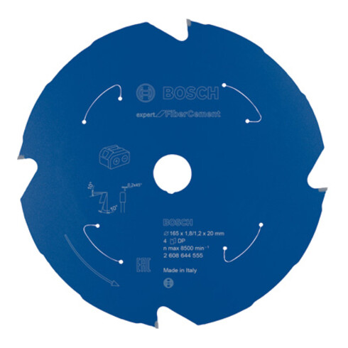 Lame de scie circulaire Bosch Expert pour fibre-ciment 165 x 1,8/1,2 x 20 4 dents