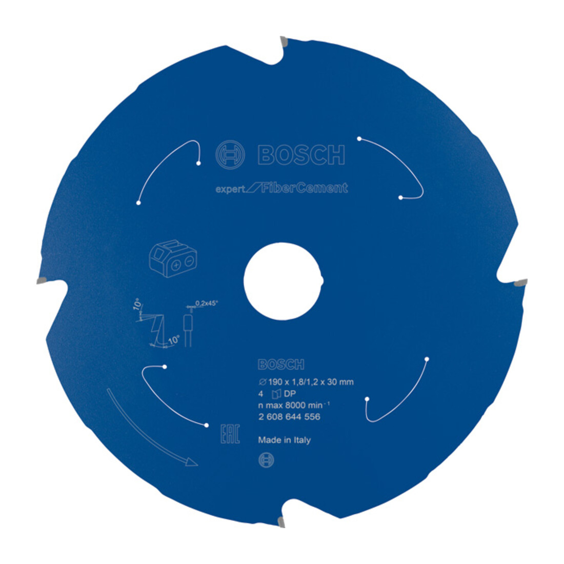 Lame de scie circulaire Bosch Expert pour fibres-ciment 190 x 1,8/1,2 x 30 4 dents