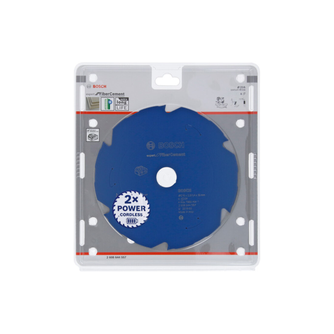 Lame de scie circulaire Bosch Expert pour fibrociment 216 x 2/1,4 x 30 6 dents