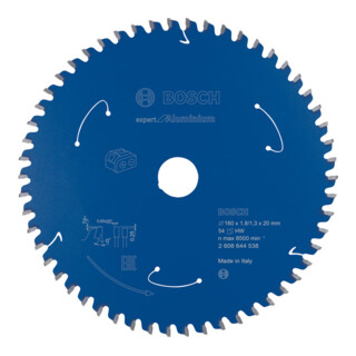 Lame de scie circulaire Bosch Expert for Aluminium pour les scies circulaires manuelles et sans fil à coupe plongeante et les scies à métaux sèches sans fil