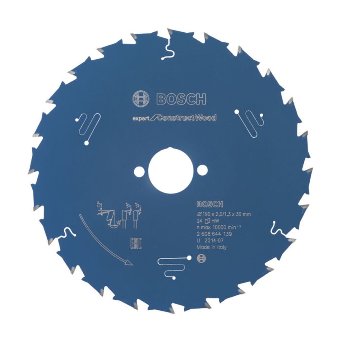 Lame de scie circulaire Bosch Expert pour la construction en bois 190 x 30 x 2,0 mm 24
