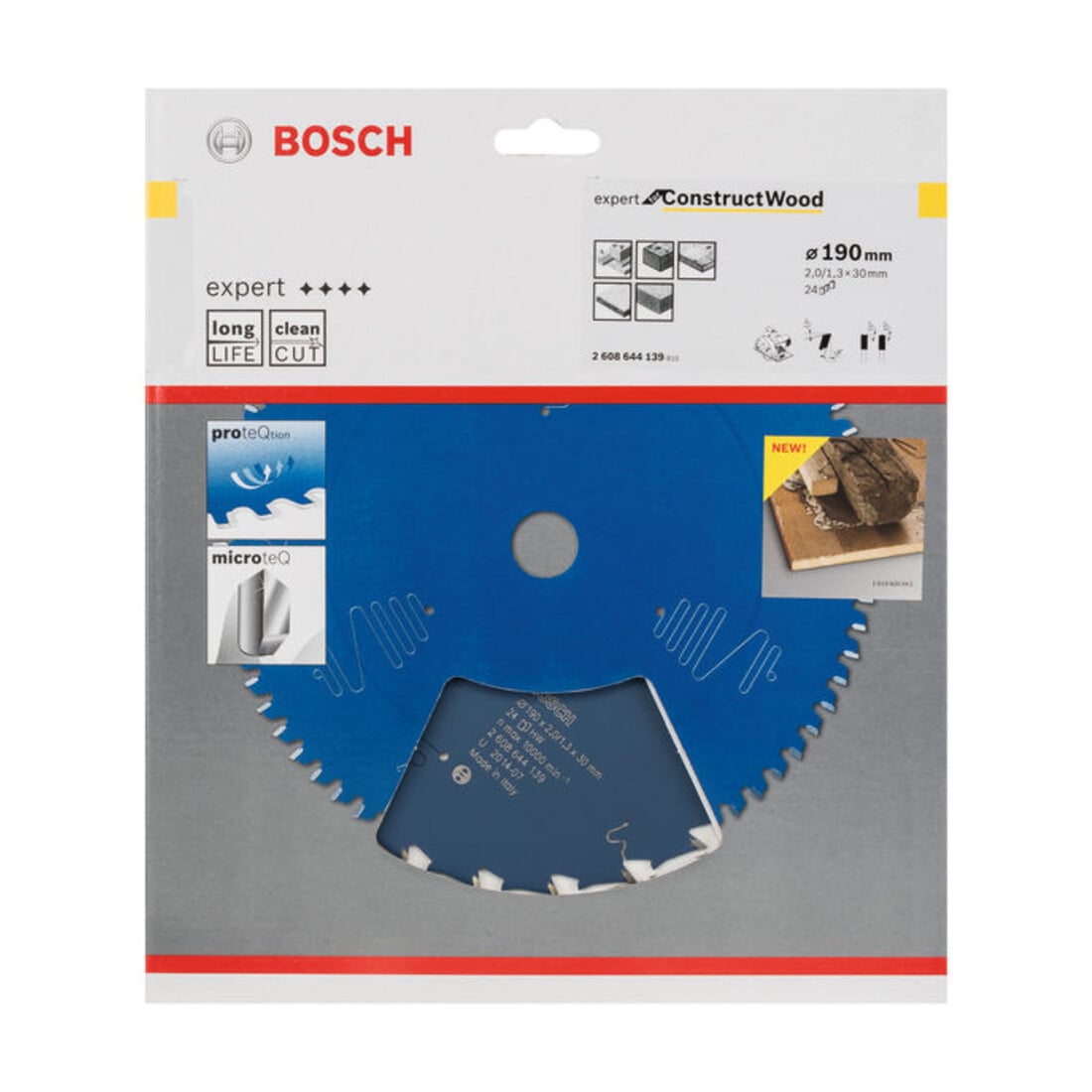 Lame de scie circulaire Bosch Expert pour la construction en bois 190 x 30 x 2,0 mm 24