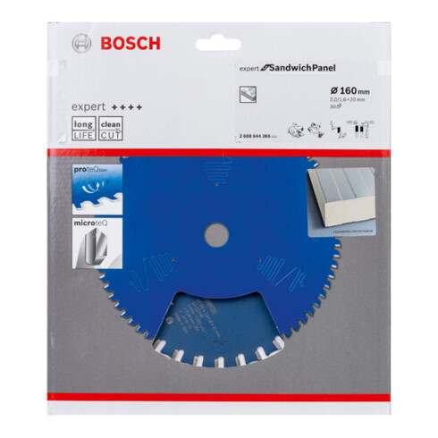 Lame de scie circulaire Bosch Expert pour panneaux sandwich 160 x 20 x 2,0 mm 30
