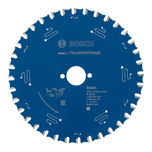 Lame de scie circulaire Bosch Expert pour panneaux sandwich 210 x 30 x 2,4 mm 36