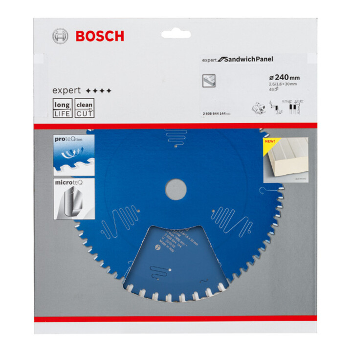 Lame de scie circulaire Bosch Expert pour panneaux sandwich 240 x 30 x 2,6 mm 48