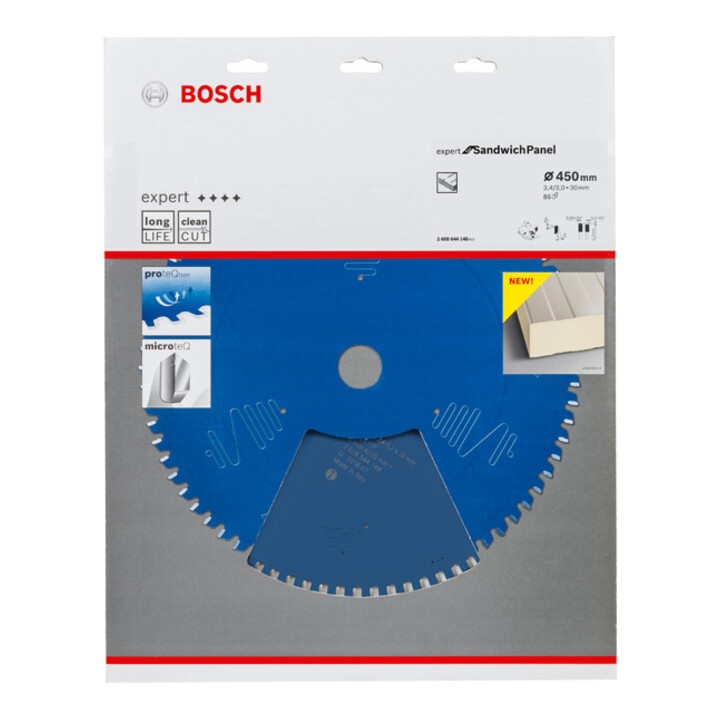 Lame de scie circulaire Bosch Expert pour panneaux sandwich 450 x 30 x 3,4 mm 86