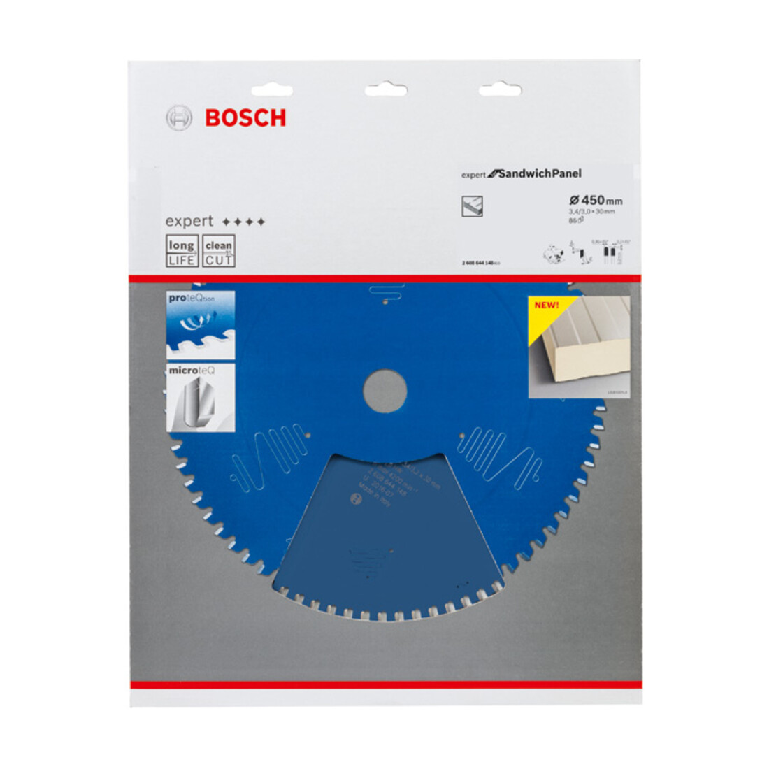 Lame de scie circulaire Bosch Expert pour panneaux sandwich 450 x 30 x 3,4 mm 86