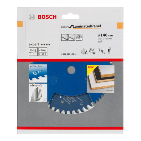 Lame de scie circulaire Bosch Expert pour panneaux stratifiés 140 x 20 x 1,8 mm 42