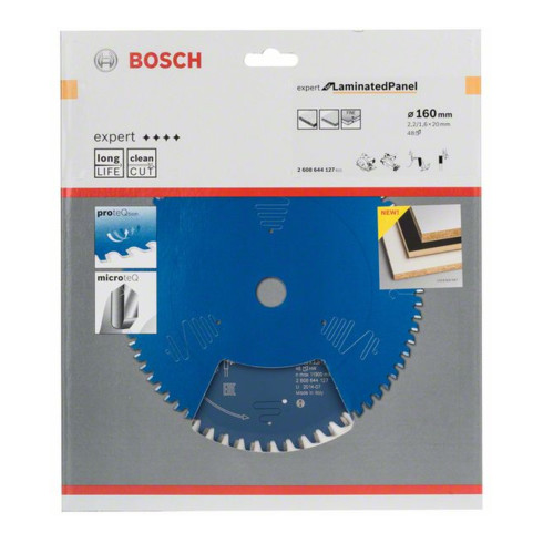 Lame de scie circulaire Bosch Expert pour panneaux stratifiés 160 x 20 x 2,2 mm 48