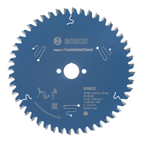 Lame de scie circulaire Bosch Expert pour panneaux stratifiés 165 x 20 x 2,6 mm 48