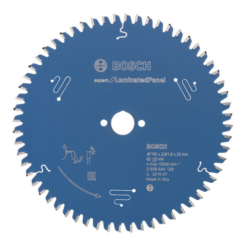 Lame de scie circulaire Bosch Expert pour panneaux stratifiés 190 x 20 x 2,6 mm 60