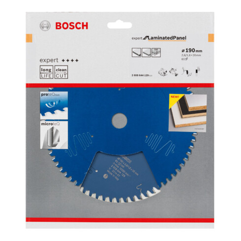 Lame de scie circulaire Bosch Expert pour panneaux stratifiés 190 x 20 x 2,6 mm 60