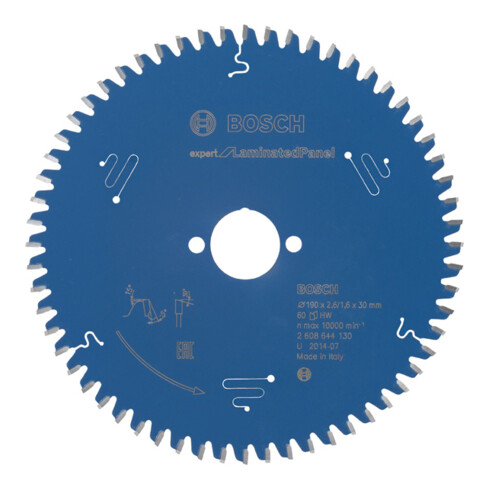 Lame de scie circulaire Bosch Expert pour panneaux stratifiés 190 x 30 x 2,6 mm 60