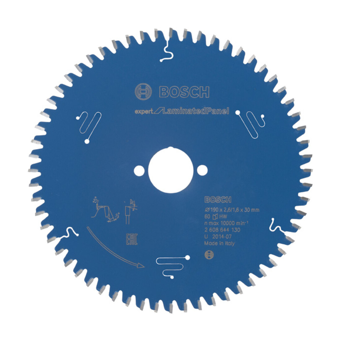 Lame de scie circulaire Bosch Expert pour panneaux stratifiés 190 x 30 x 2,6 mm 60