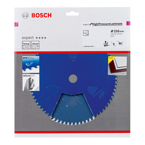 Lame de scie circulaire Bosch Expert pour stratifié haute pression 216 x 30 x 2,8 mm 64