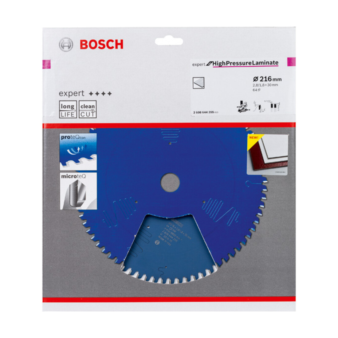 Lame de scie circulaire Bosch Expert pour stratifié haute pression 216 x 30 x 2,8 mm 64