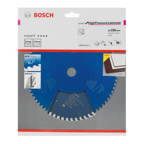 Lame de scie circulaire Bosch Expert pour stratifiés haute pression 190 x 20 x 2,6 mm 56