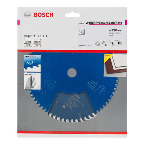 Lame de scie circulaire Bosch Expert pour stratifiés haute pression 190 x 20 x 2,6 mm 56