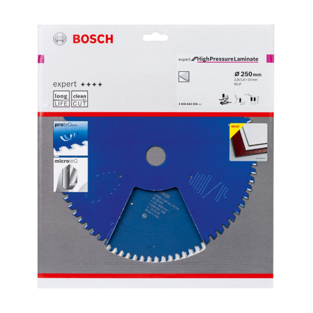 Lame de scie circulaire Bosch Expert pour stratifiés haute pression 250 x 30 x 2,8 mm 80