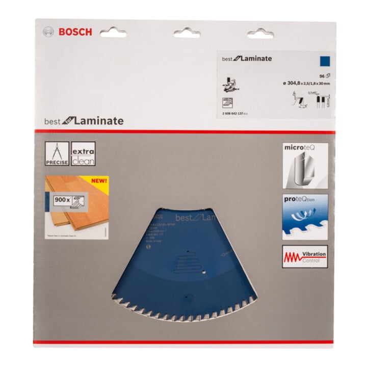 Lame de scie circulaire Bosch Meilleur pour stratifié 305 x 30 x 2,5 mm 96