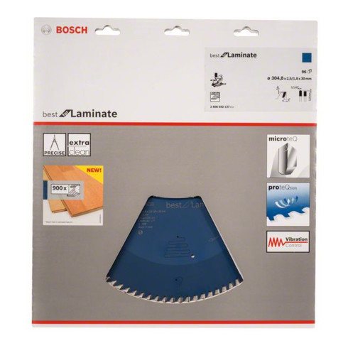 Lame de scie circulaire Bosch Meilleur pour stratifié 305 x 30 x 2,5 mm 96