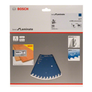 Lame de scie circulaire Bosch Best Kunststoff Fein Pour les scies à table coulissante horizontale/verticale et les scies à table 30 mm