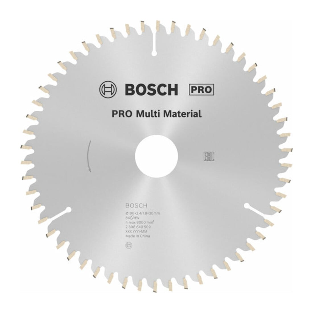 Lame de scie circulaire Bosch Multi Material 190 x 30 x 2,4 mm 54