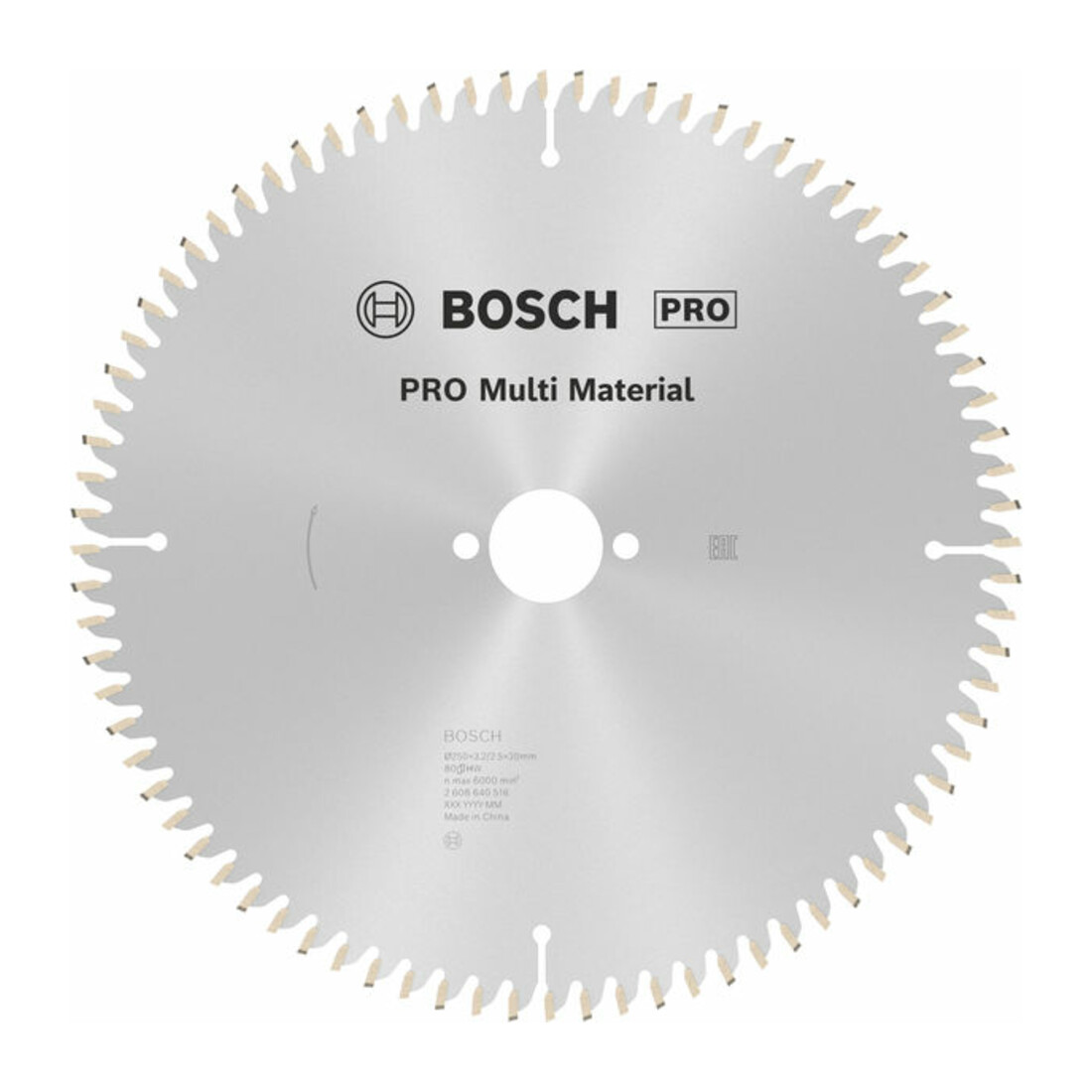 Lame de scie circulaire Bosch Multi Material 250 x 30 x 3,2 mm 80
