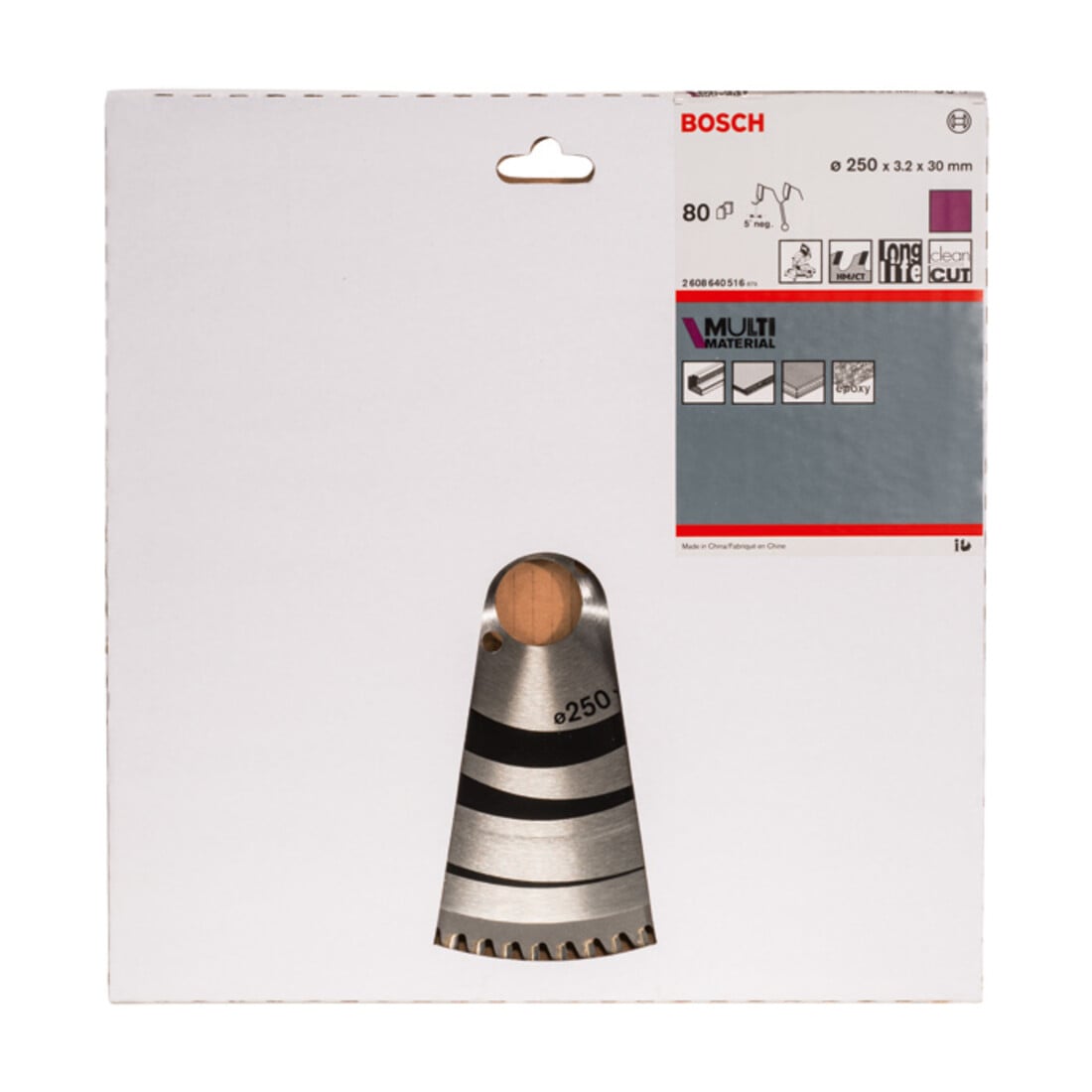 Lame de scie circulaire Bosch Multi Material 250 x 30 x 3,2 mm 80