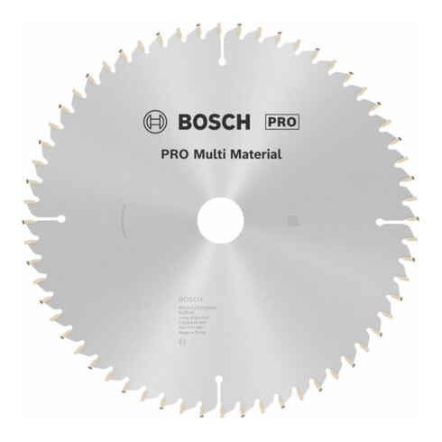 Lame de scie circulaire Bosch Multi Material 254 x 30 x 3,2 mm 60