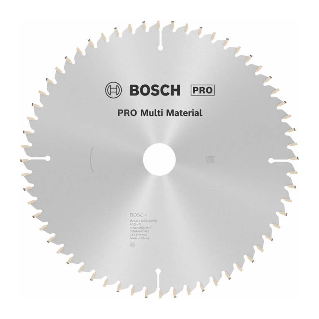 Lame de scie circulaire Bosch Multi Material 254 x 30 x 3,2 mm 60
