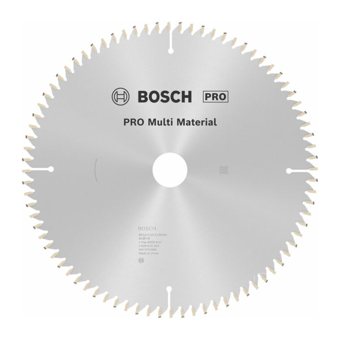 Lame de scie circulaire Bosch Multi Material 254 x 30 x 3,2 mm 80
