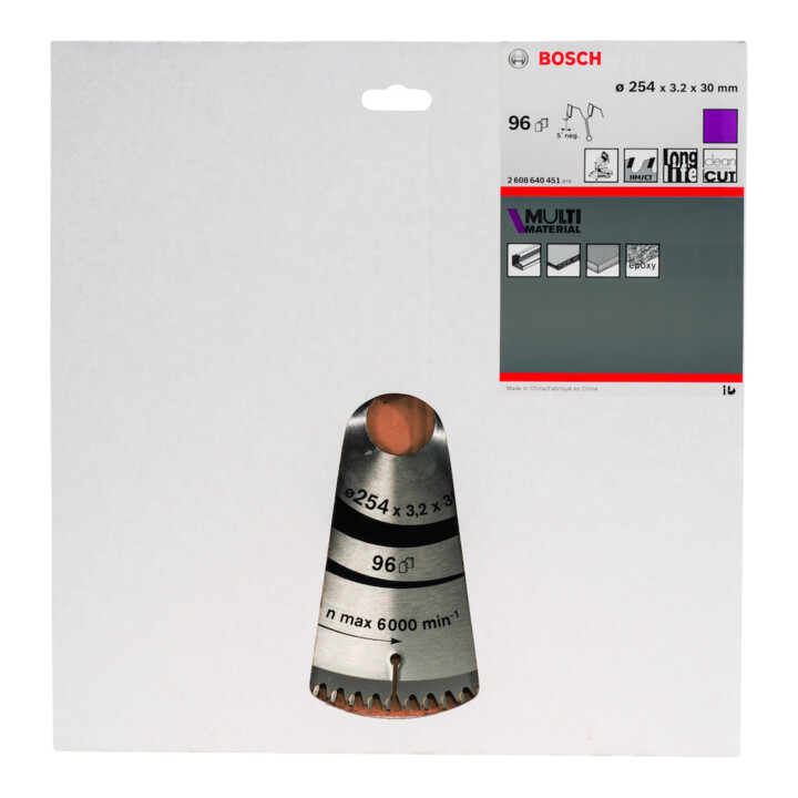 Lame de scie circulaire Bosch Multi Material 254 x 30 x 3,2 mm; 96