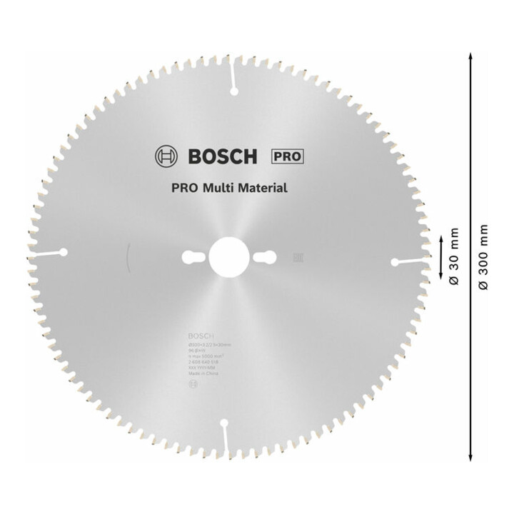 Lame de scie circulaire Bosch Multi Material 300 x 30 x 3,2 mm 96