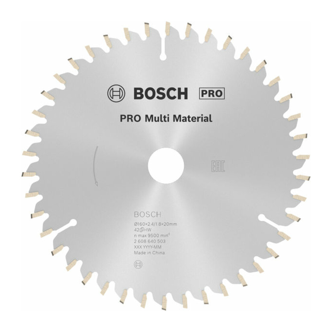 Lame de scie circulaire Bosch Multi Matériau 160 x 20/16 x 2,4 mm 42