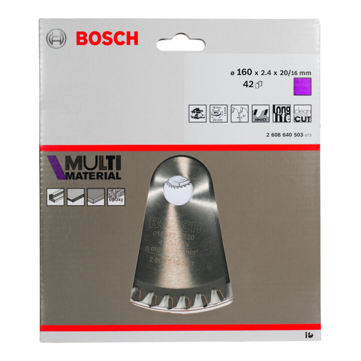 Lame de scie circulaire Bosch Multi Matériau 160 x 20/16 x 2,4 mm 42