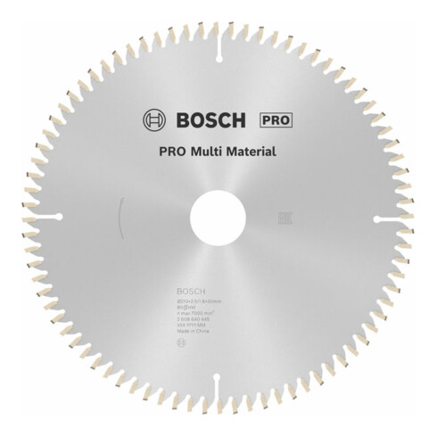 Lame de scie circulaire Bosch Multi Matériau 210 x 30 x 2,5 mm 80
