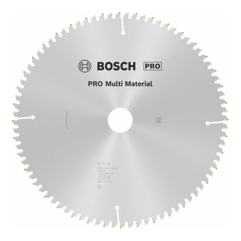 Lame de scie circulaire Bosch Multi Matériau 260 x 30 x 3,2 mm 80