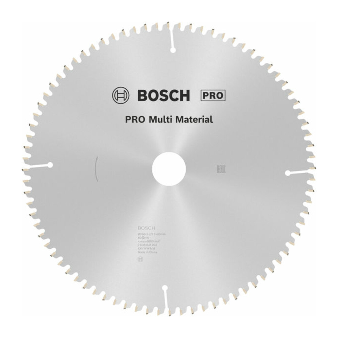 Lame de scie circulaire Bosch Multi Matériau 260 x 30 x 3,2 mm 80